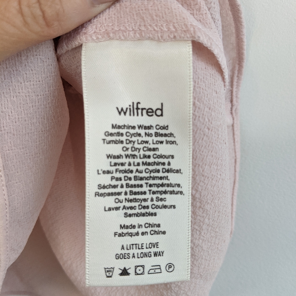 Aritzia Wilfred Macee Peplum Blouse Top Pink  XXS - Picture 5 of 7